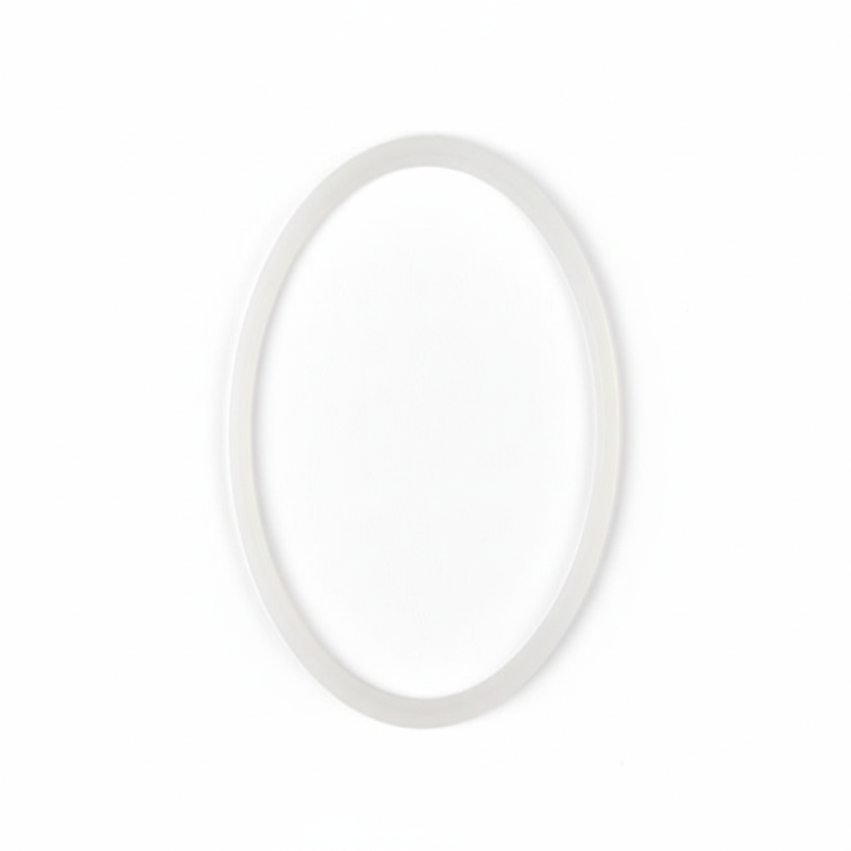 Clear rubber O-ring on a grid background