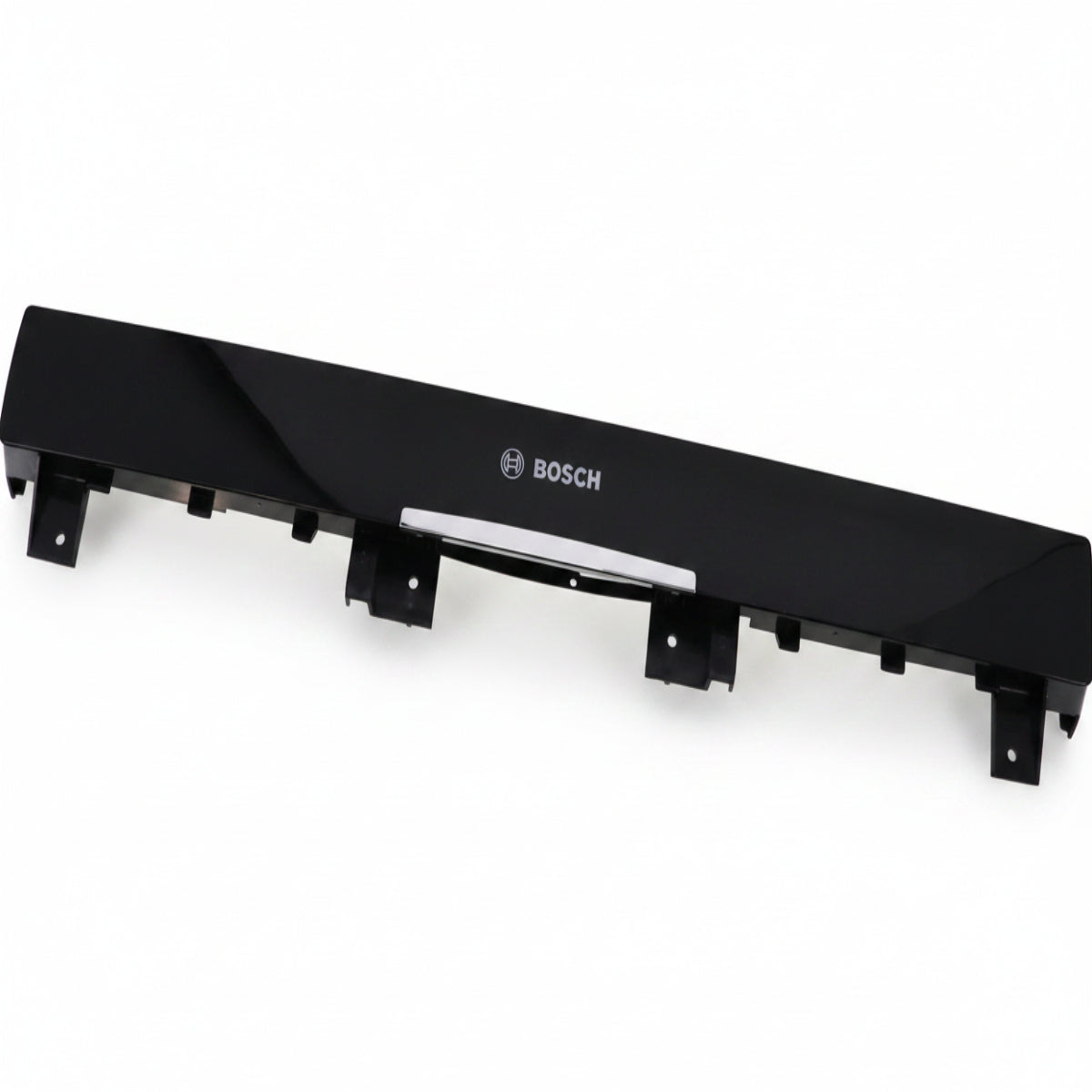 Black metal strip with Bosch logo on a white background