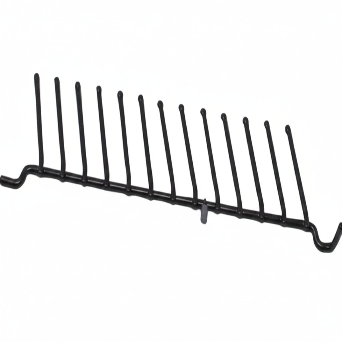 Black metal rack on a white background