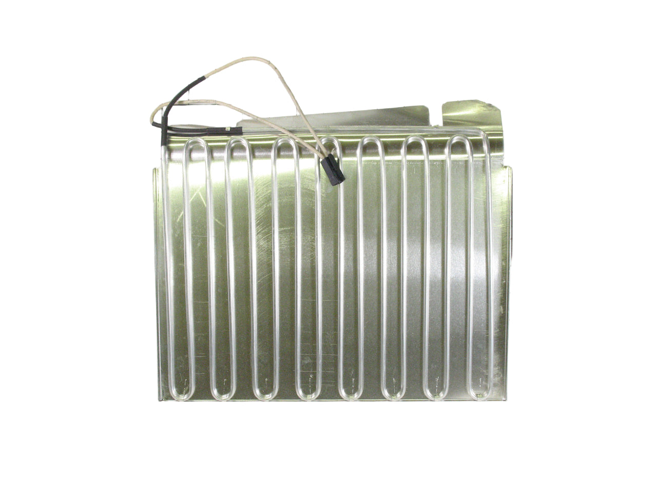 Metallic cooling fin on a grid background