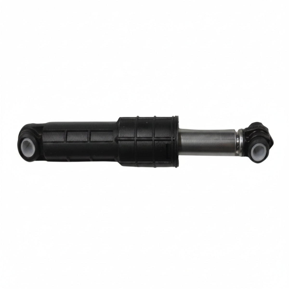 Black mechanical component on a white grid background