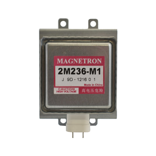 Magnetron component with label on a white background