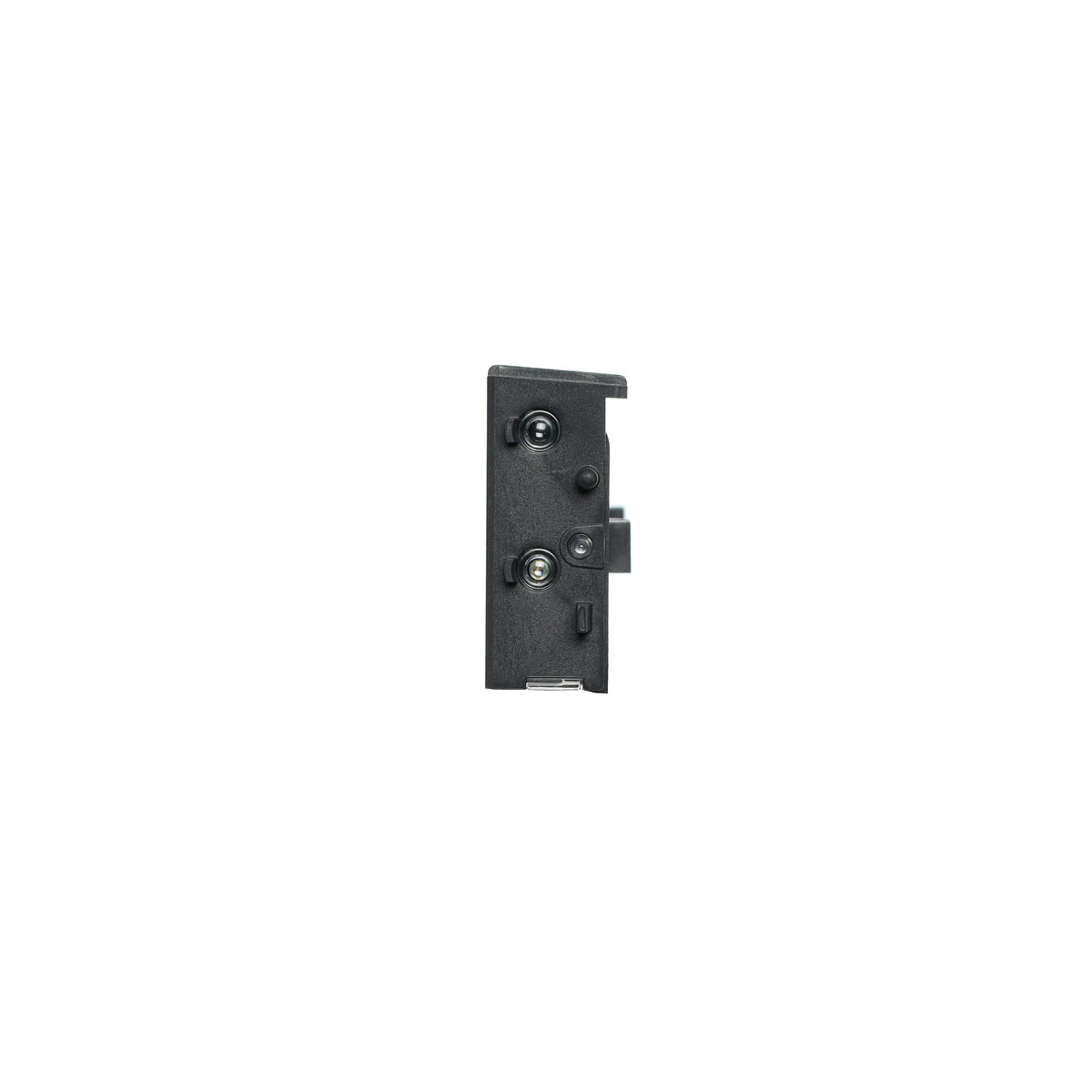 Black metal bracket on a white background