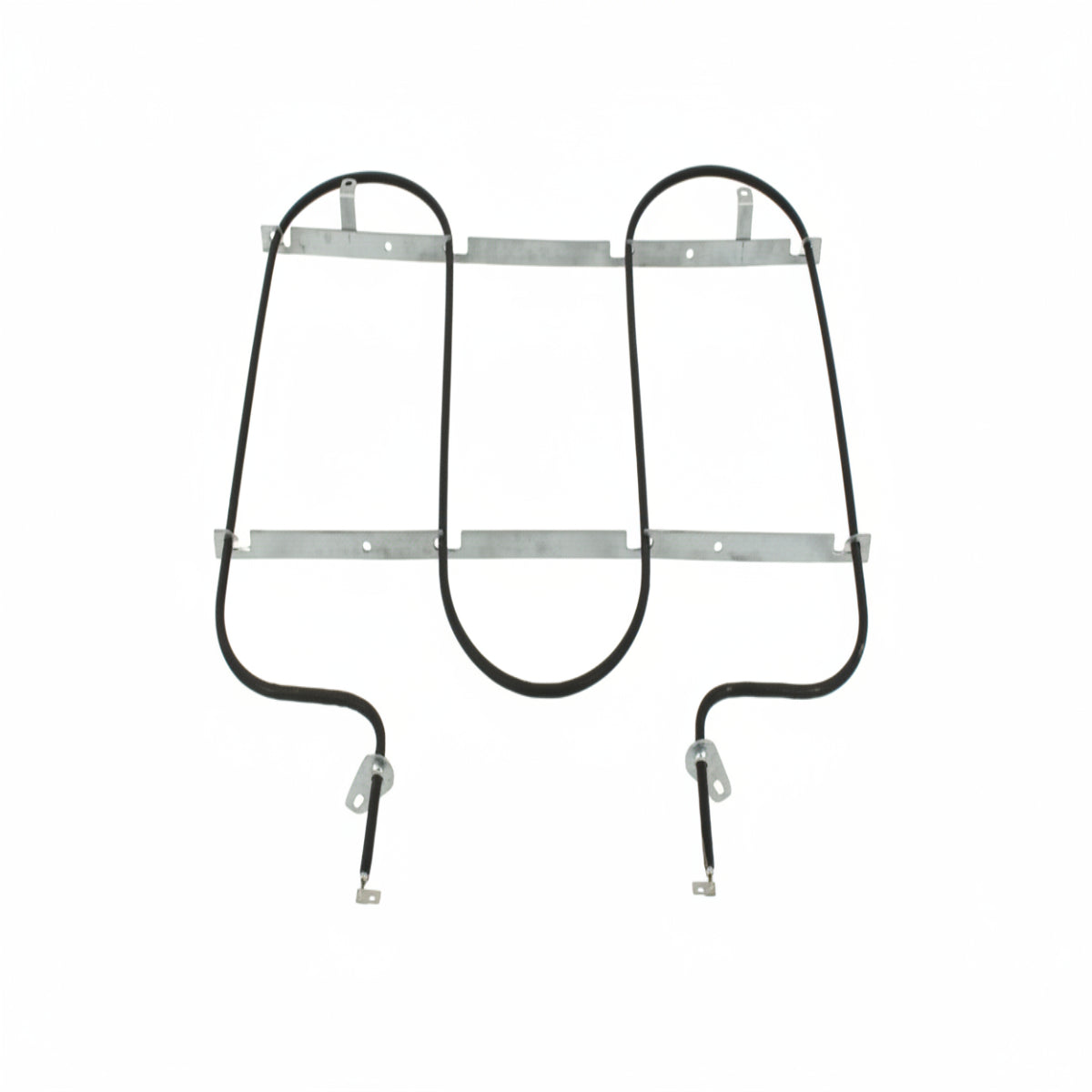 Whirlpool replacement parts set including a black rubber gasket and two gray metal clips, displayed on a white background with a repeating 'Factory Certified Parts' watermark.