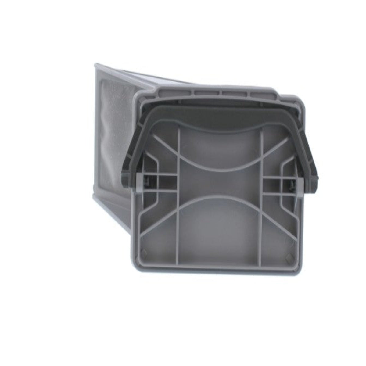 Gray plastic filter on a white background