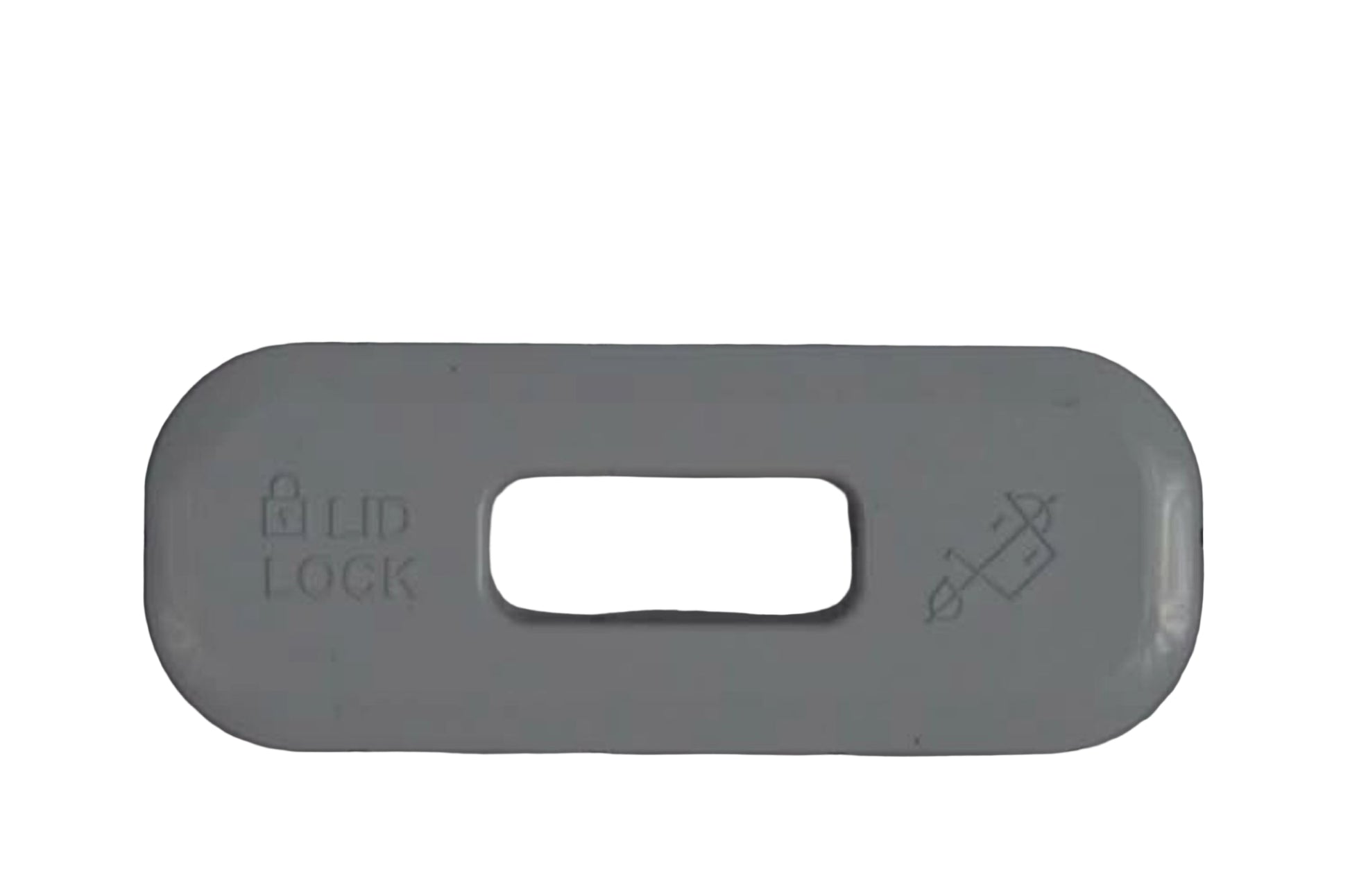 White plastic component with 'Solid Lock' text on a grid background