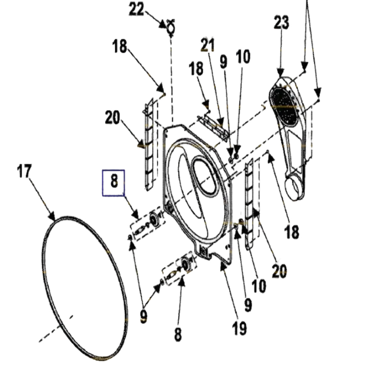 WPW10177428 Whirlpool Dryer Drum Roller & Axle
