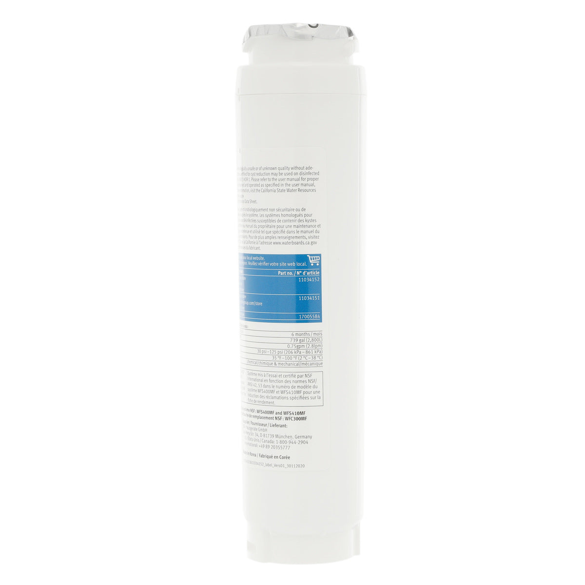 11034152 Bosch UltraClarity Refrigerator Water Filter, BORPLFTR10, RA450010, REPLFLTR10 - Appliance Parts Canada