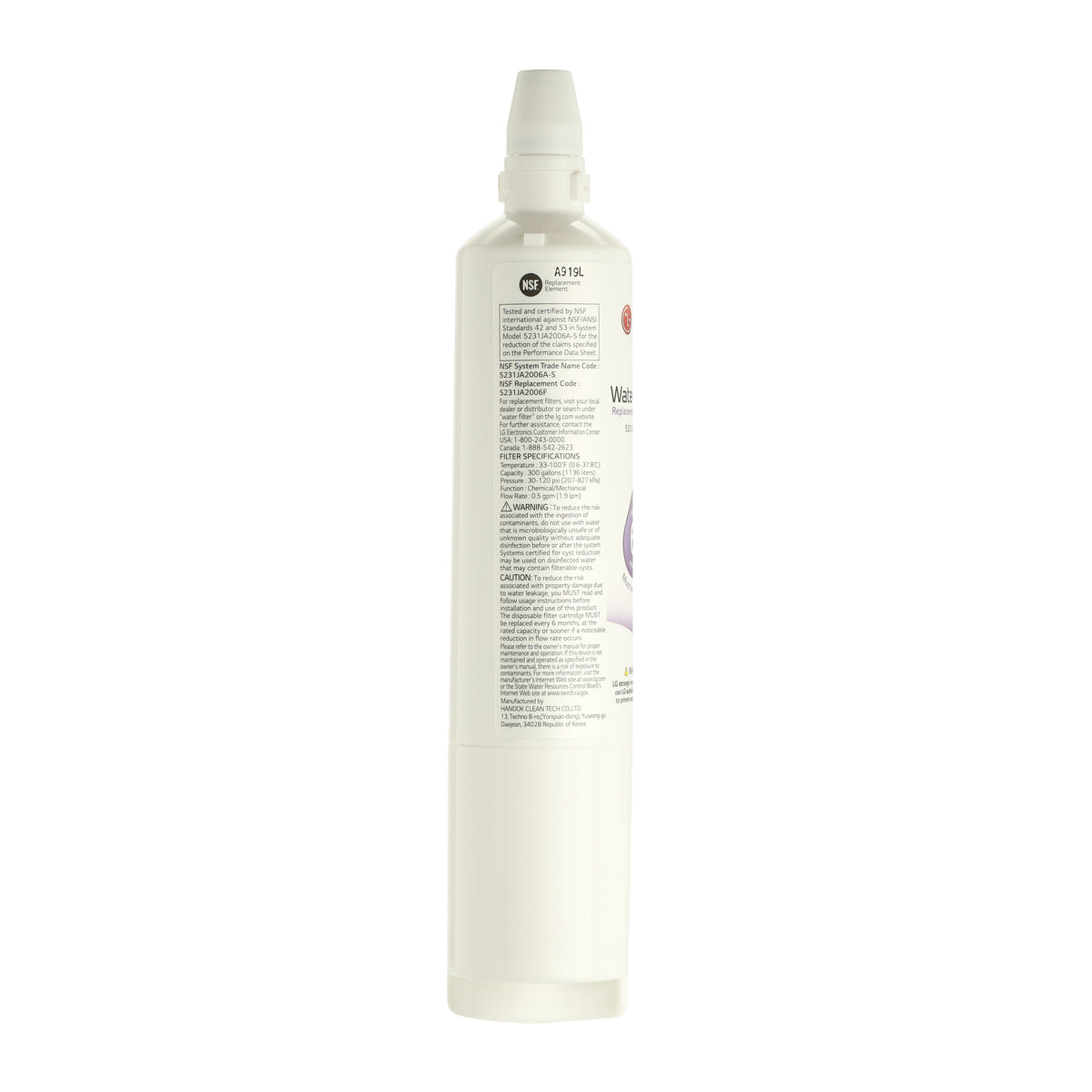5231JA2006F LG Water Filter (LT600P) - Appliance Parts Canada