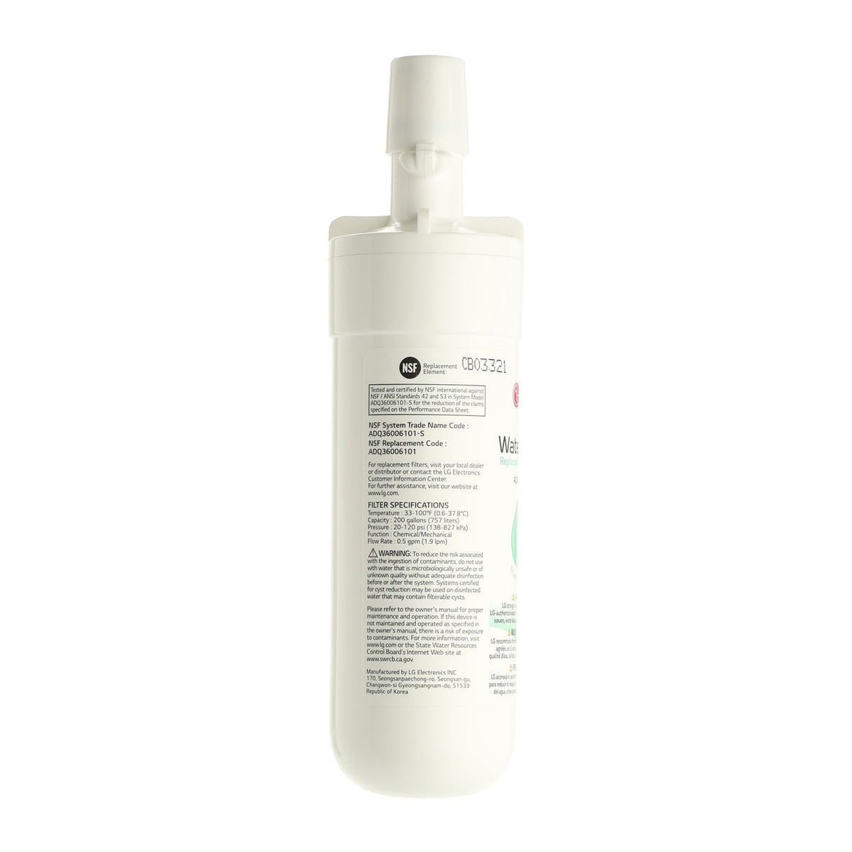 AGF80300702 LG Water Filter (LT700P)