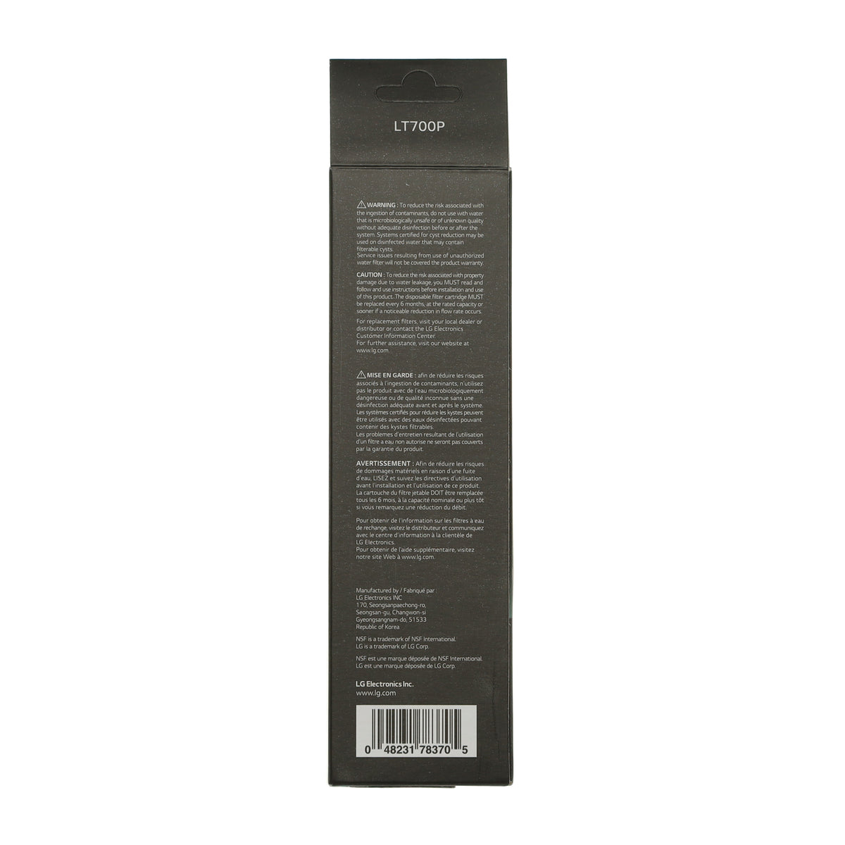 AGF80300702 LG Water Filter (LT700P) - Appliance Parts Canada