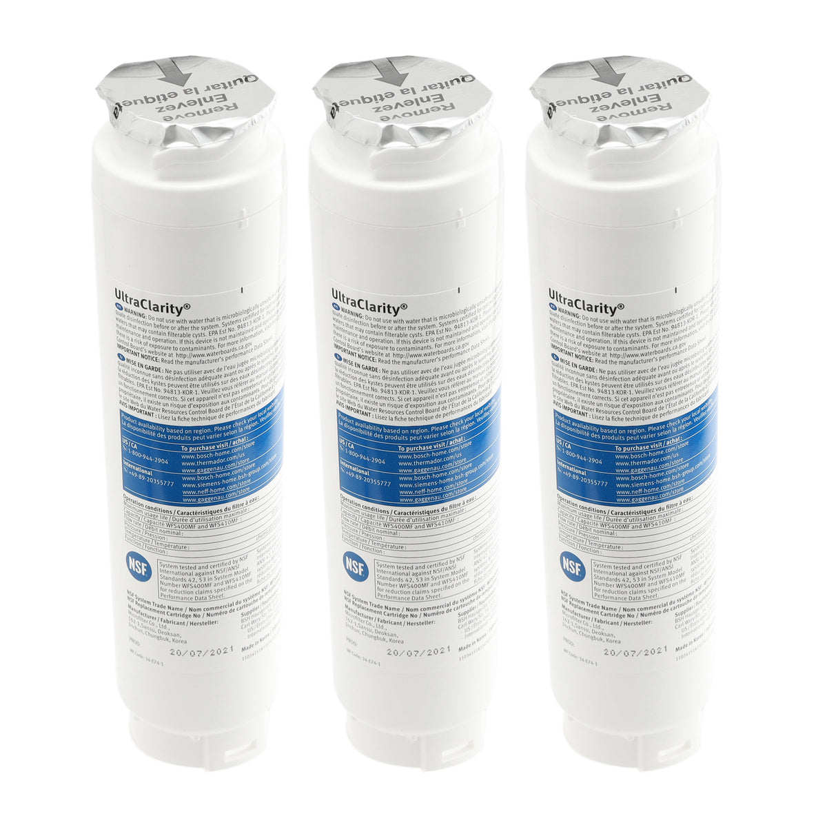 Bosch 11048053 UltraClarity Water Filter 3 Pack - Appliance Parts Canada