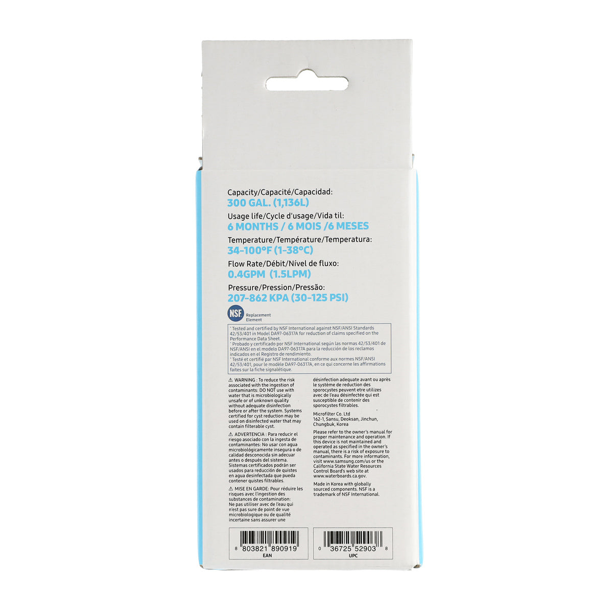Dacor DA29-00003B / DA29-00003G Samsung Refrigerator Water Filter - Appliance Parts Canada