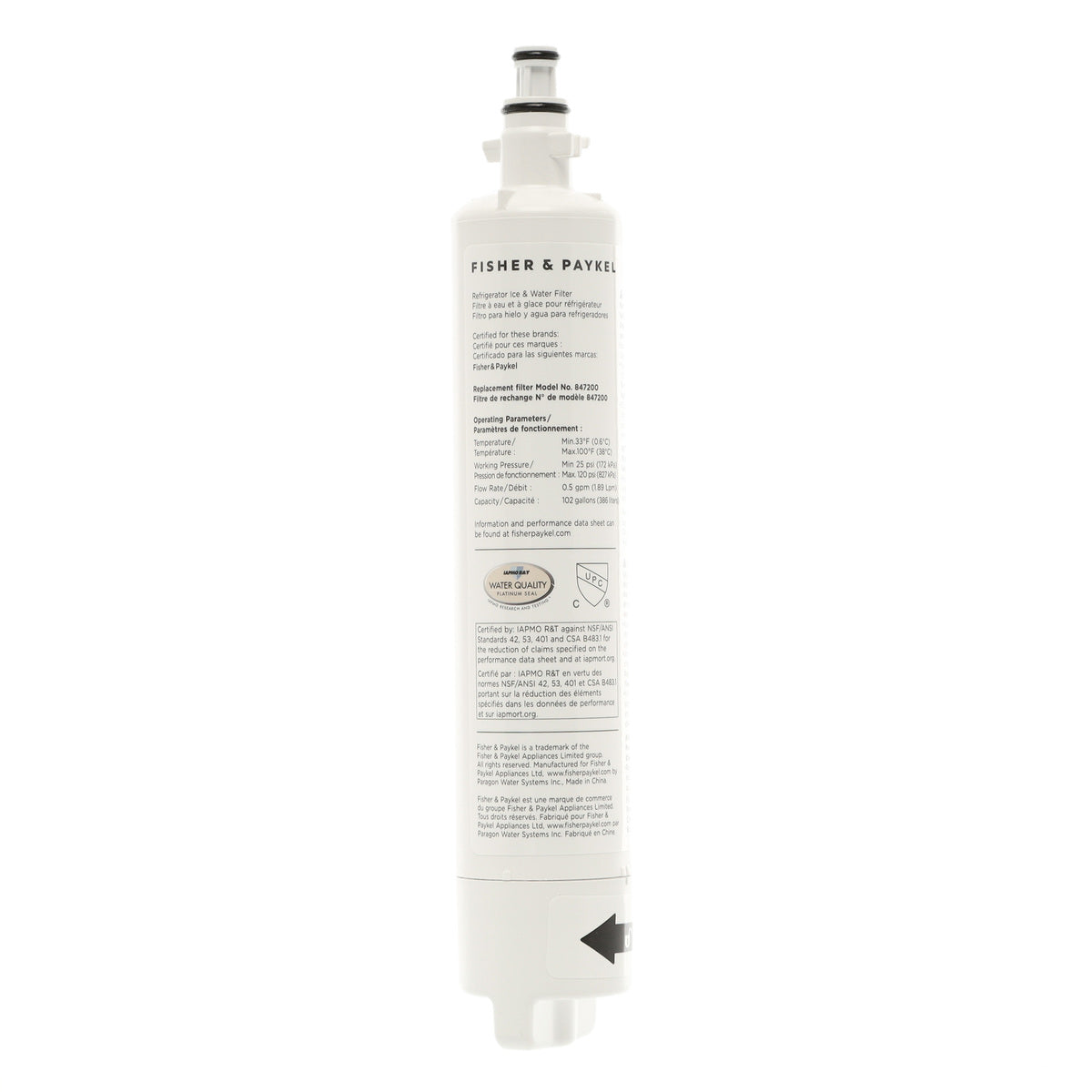 Fisher & Paykel / DCS 885345P KIT INSTL FILTER WATER US - Appliance Parts Canada