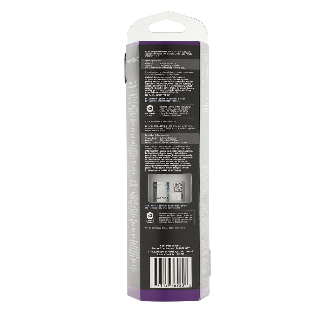 Whirlpool EDR1RXD1B #1 EveryDrop Refrigerator Water Filter - Appliance Parts Canada
