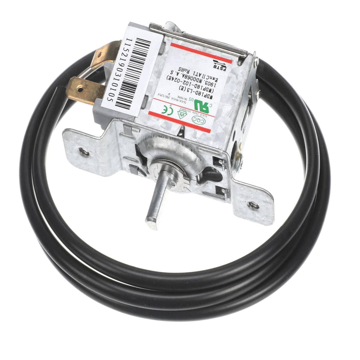 Mechanical component with wiring on a white background