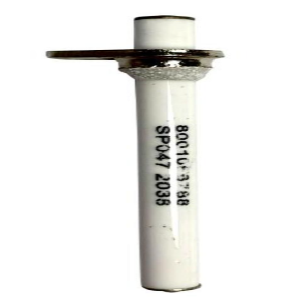 White cylindrical object with a silver top on a white background