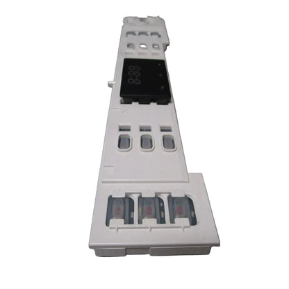 White electronic device with a screen and buttons on a gray background