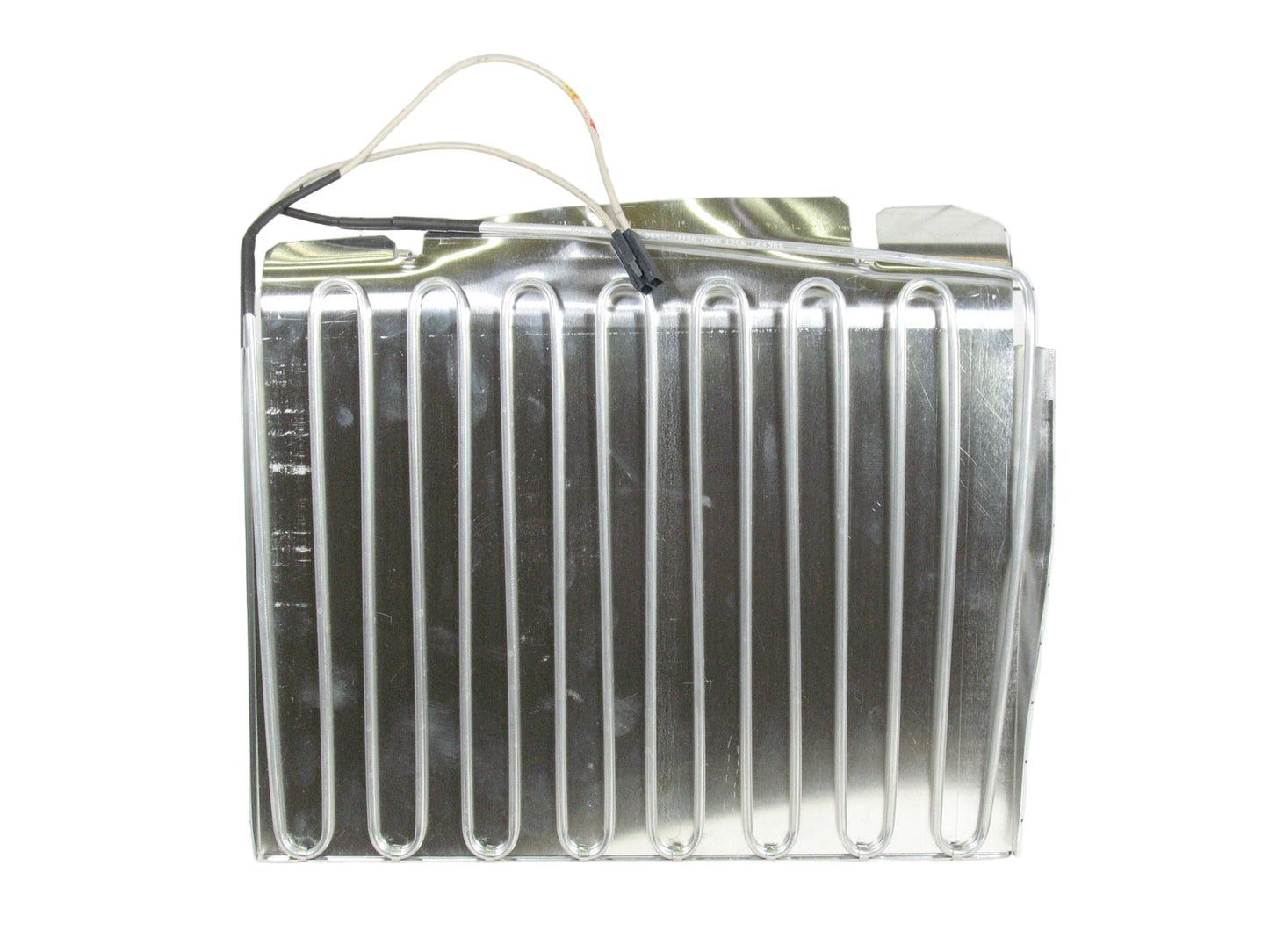 Metallic cooling fin on a grid background