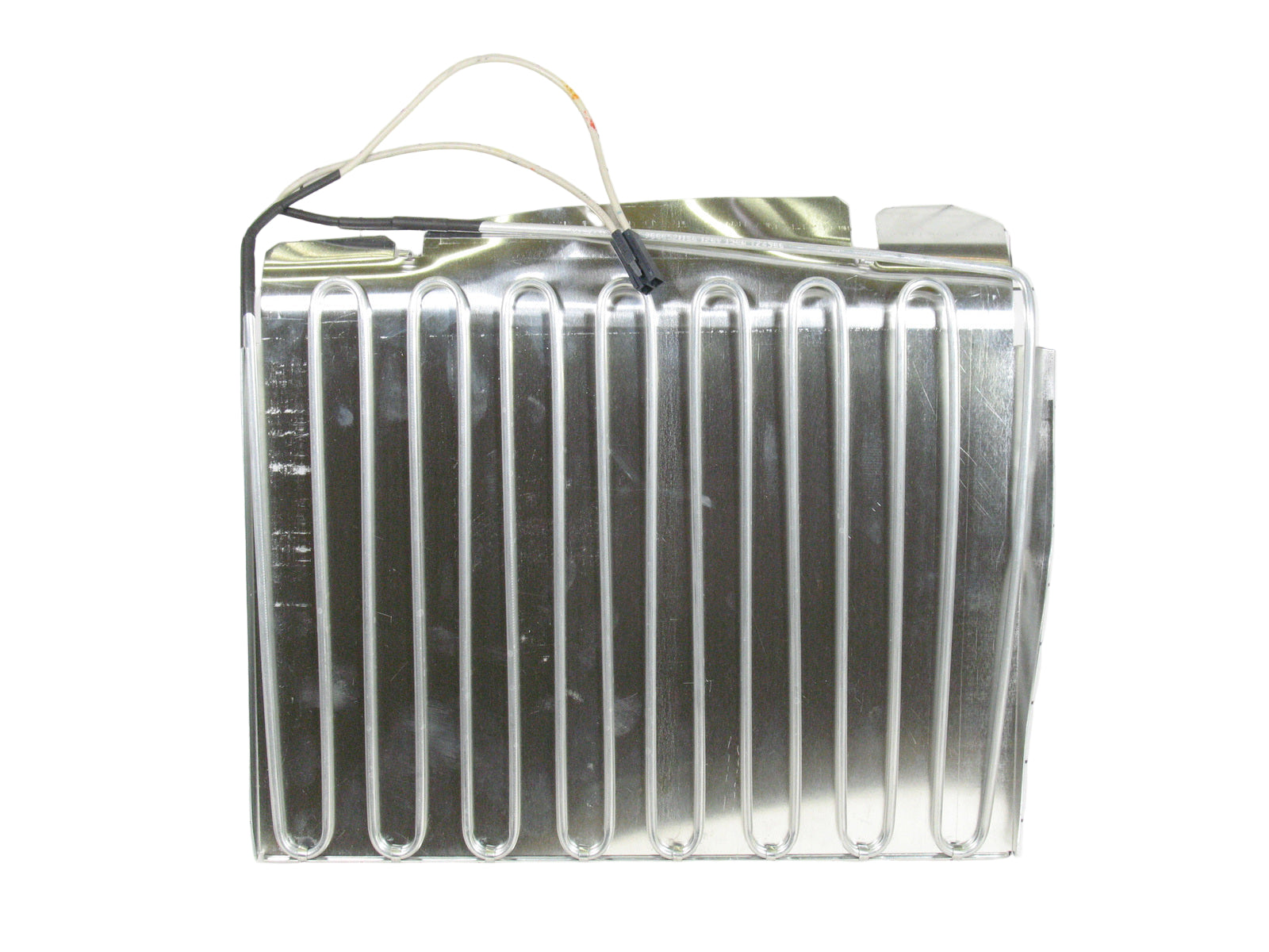 Metallic cooling fin on a grid background