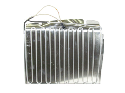 Metallic cooling fin on a grid background