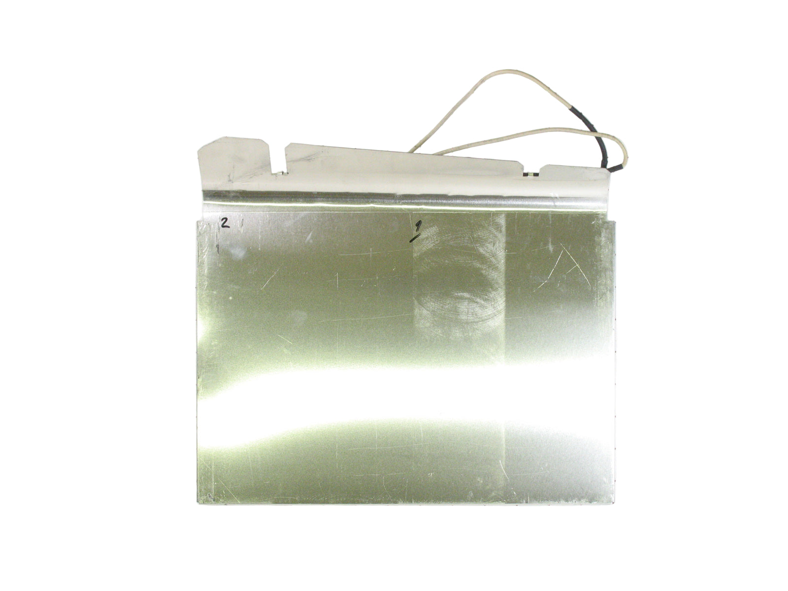 Clear plastic bag with a handle on a grid background