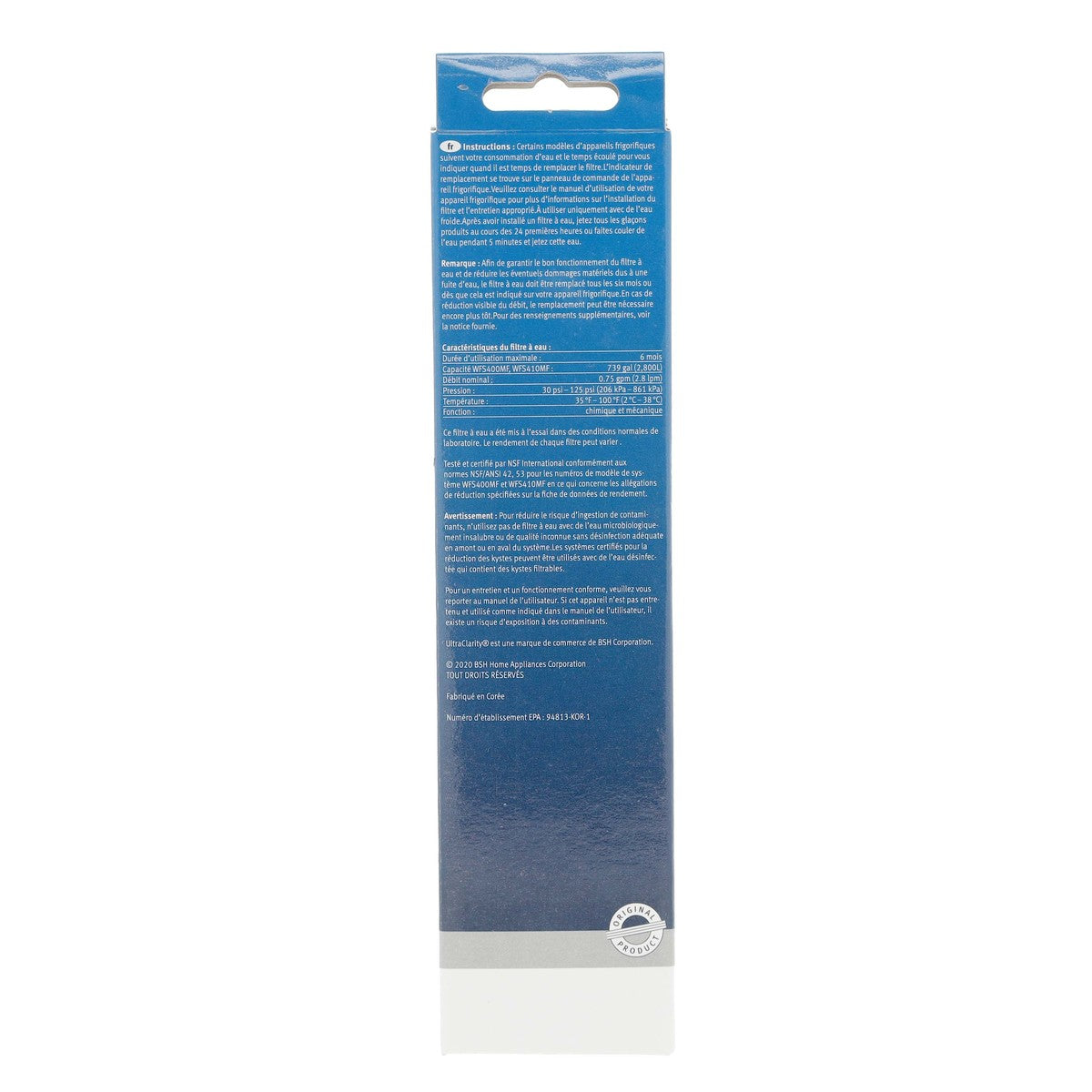 11034152 Bosch UltraClarity Refrigerator Water Filter, BORPLFTR10, RA450010, REPLFLTR10
