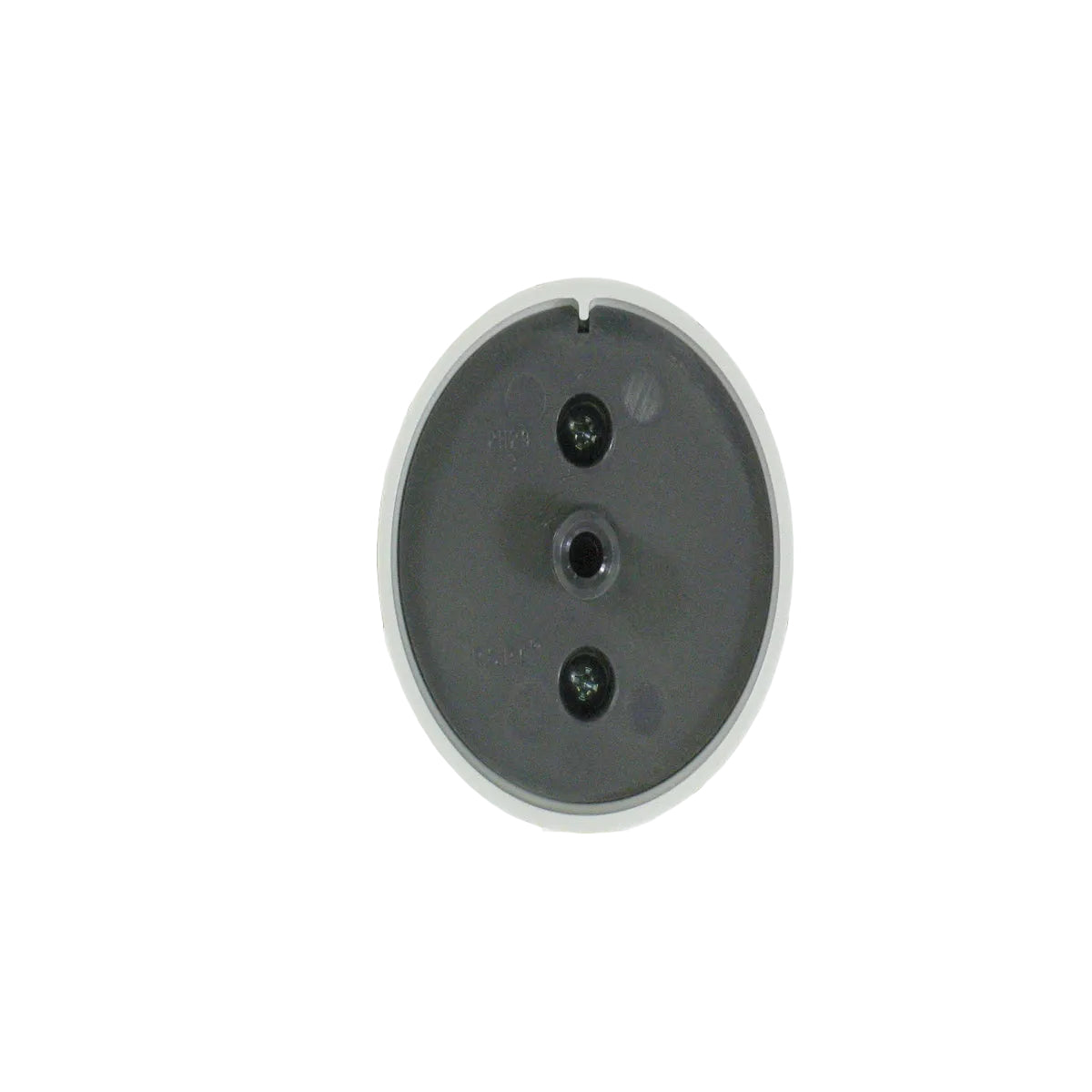 Round metallic component on a grid background