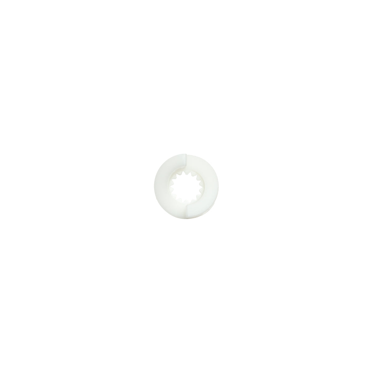 White circular object on a white background