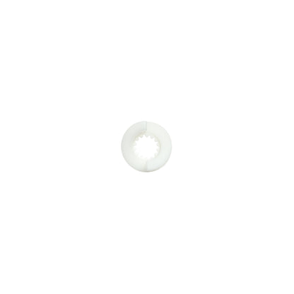 White circular object on a white background