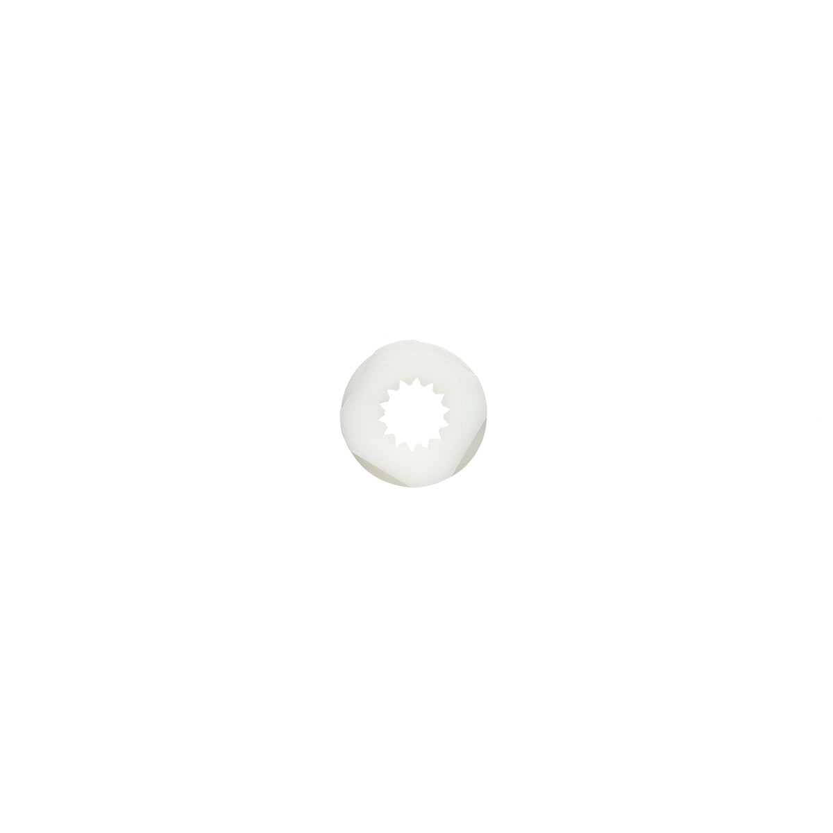 White circular object on a white background
