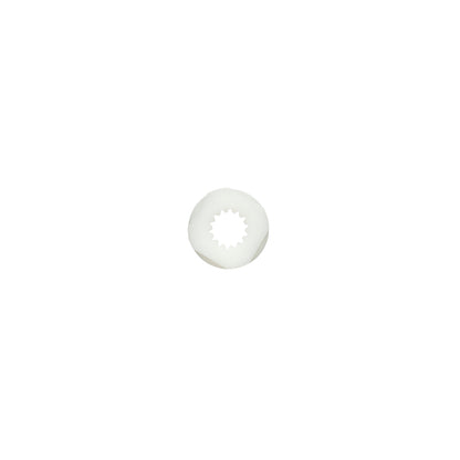 White circular object on a white background