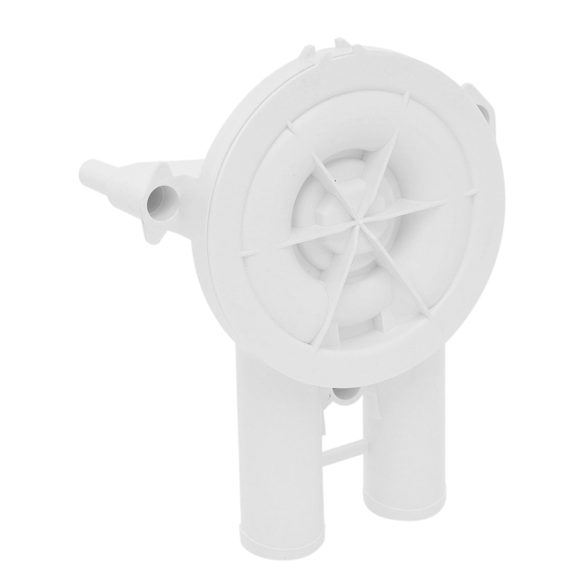 White plastic component on a white background