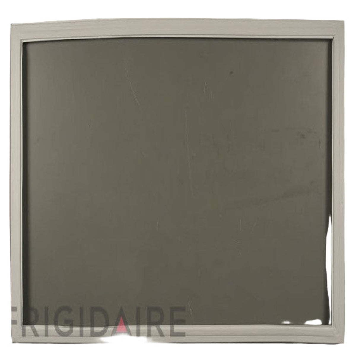 Frigidaire refrigerator door panel with visible wear and tear
