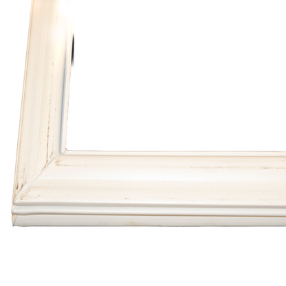 White picture frame on a blue background