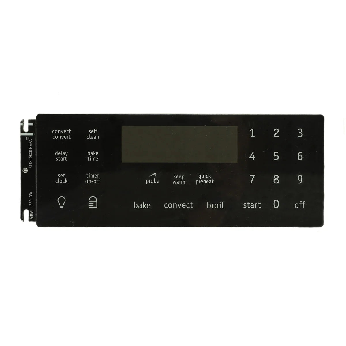 316419836 Frigidaire Stove Overlay - Clock, Black, ES515