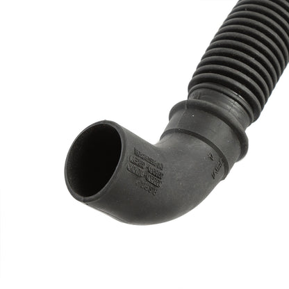 Black rubber hose elbow on a white background