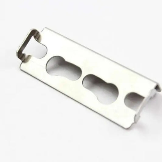 Metallic bottle opener on a white background