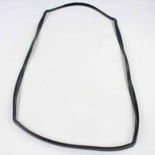 Black rubber gasket on a white background