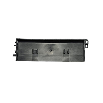 Metallic rectangular component on a white background