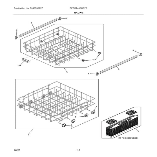 Frigidaire 5304532271 SLIDE,RACK,UPPER