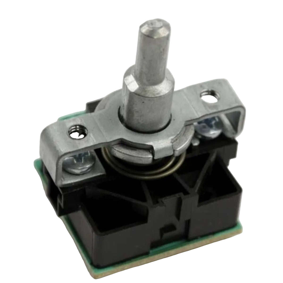 Mechanical rotary switch on a white background