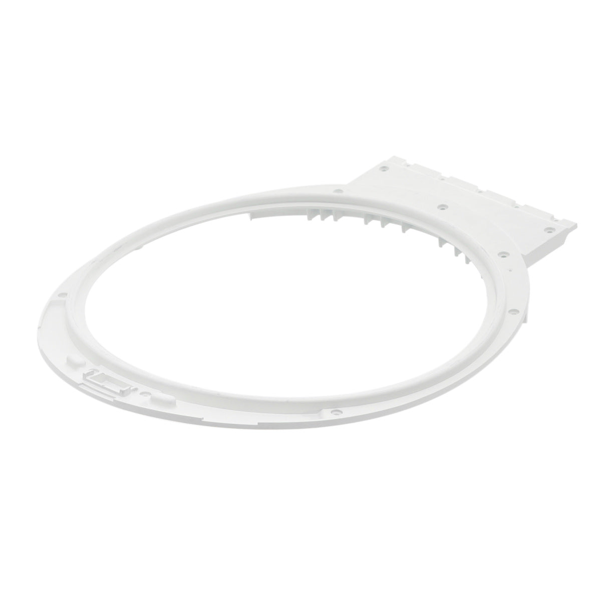 White plastic ring on a white background