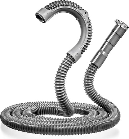 Universal Washing Machine Drain Hose - 10 Ft Flexible & Reinforced - Black PP & Alloy Steel - Compatible with Most Brands - Easy Installation - No Leaks