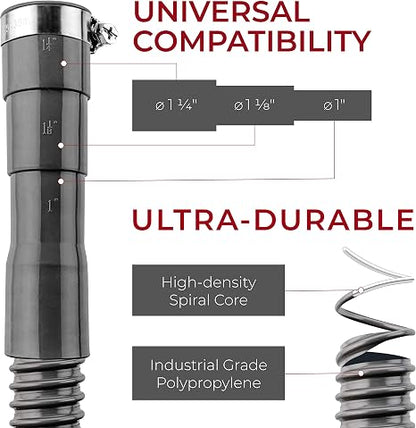 Universal Washing Machine Drain Hose - 10 Ft Flexible & Reinforced - Black PP & Alloy Steel - Compatible with Most Brands - Easy Installation - No Leaks