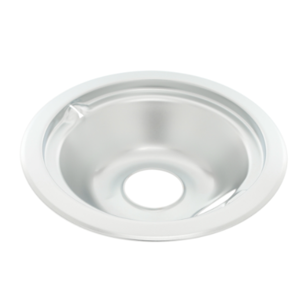 WS01L09257 GE Stove Burner Drip Pan - Regular 6" Chrome