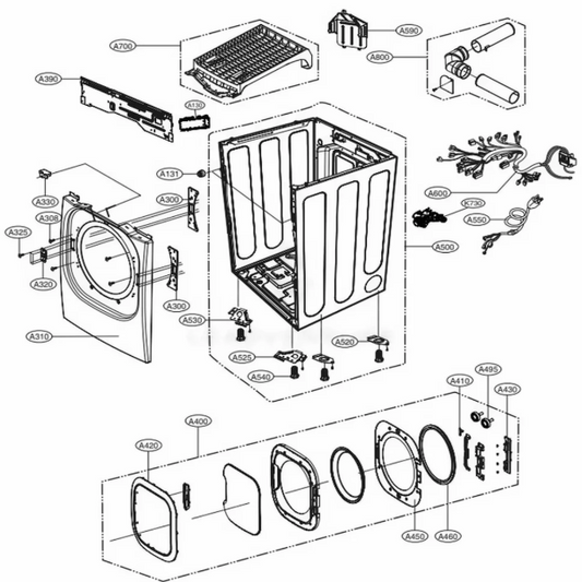 ACQ52740910 LG Cabinet Cover Assembly - Appliance Parts Canada