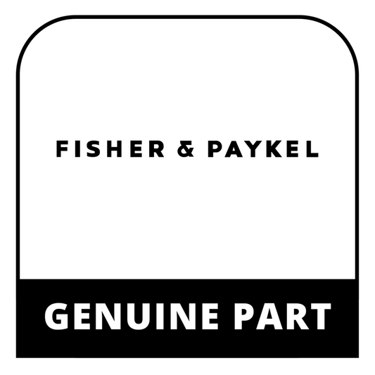 Fisher & Paykel genuine part label on a white background