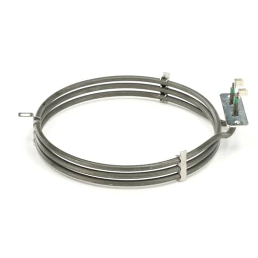 Coiled metal cable with electronic components on a white background
