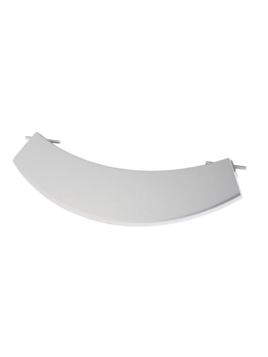 White plastic trim piece on a white background